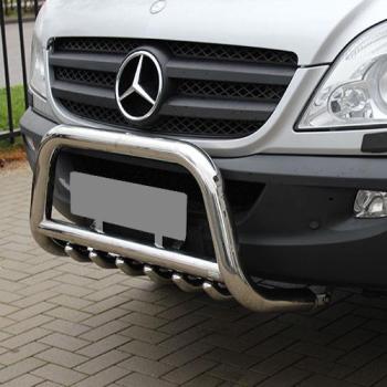 Frontschutzbügel - MB Spinter (06-18)/ VW Crafter (06-17) - 70mm ø - mit Kurbelgehäuseschutz
