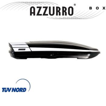 Dachbox AZZURRO BIG - 460L, 200x85x40cm (Black - White Design Stripes)