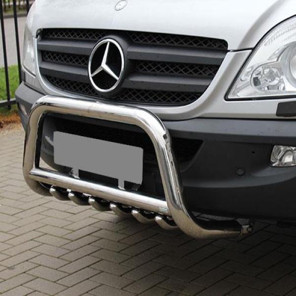 Frontschutzbügel - MB Spinter (06-18)/ VW Crafter (06-17) - 70mm ø - mit Kurbelgehäuseschutz